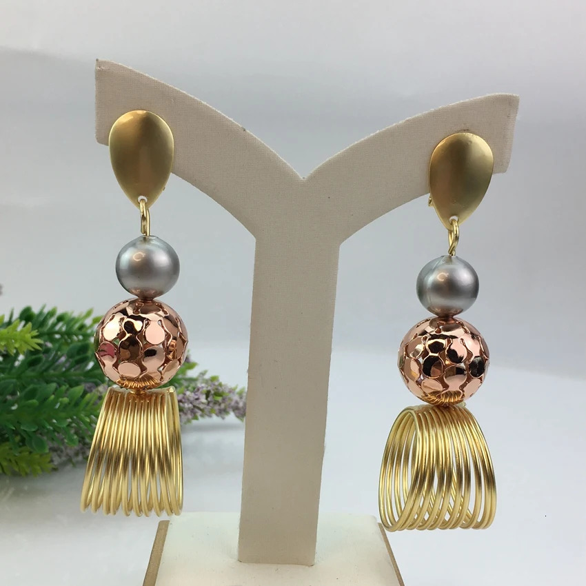 Fashion Big Drop Earrings Exquisite Copper Large Style Vintage Earrings For American African Nigeria Women Jewelry Gift FHK15139 250610