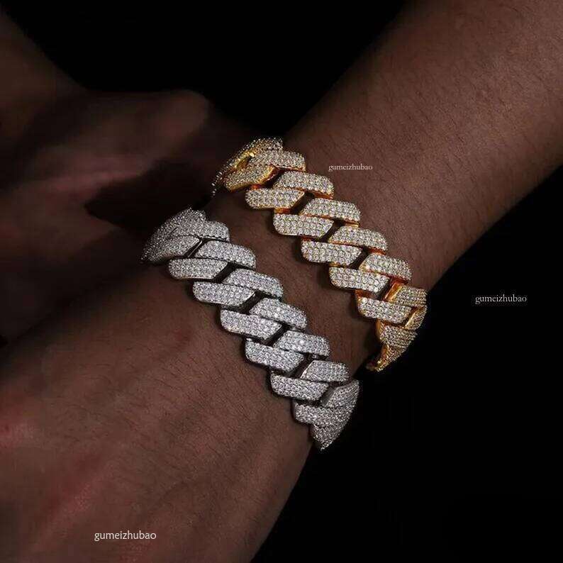 moissanite chain Cuban Link Chain Custom Pendant Necklaces Pass Test Vvs Moissanite Dia Hip Hop Necklace Men Jewelry