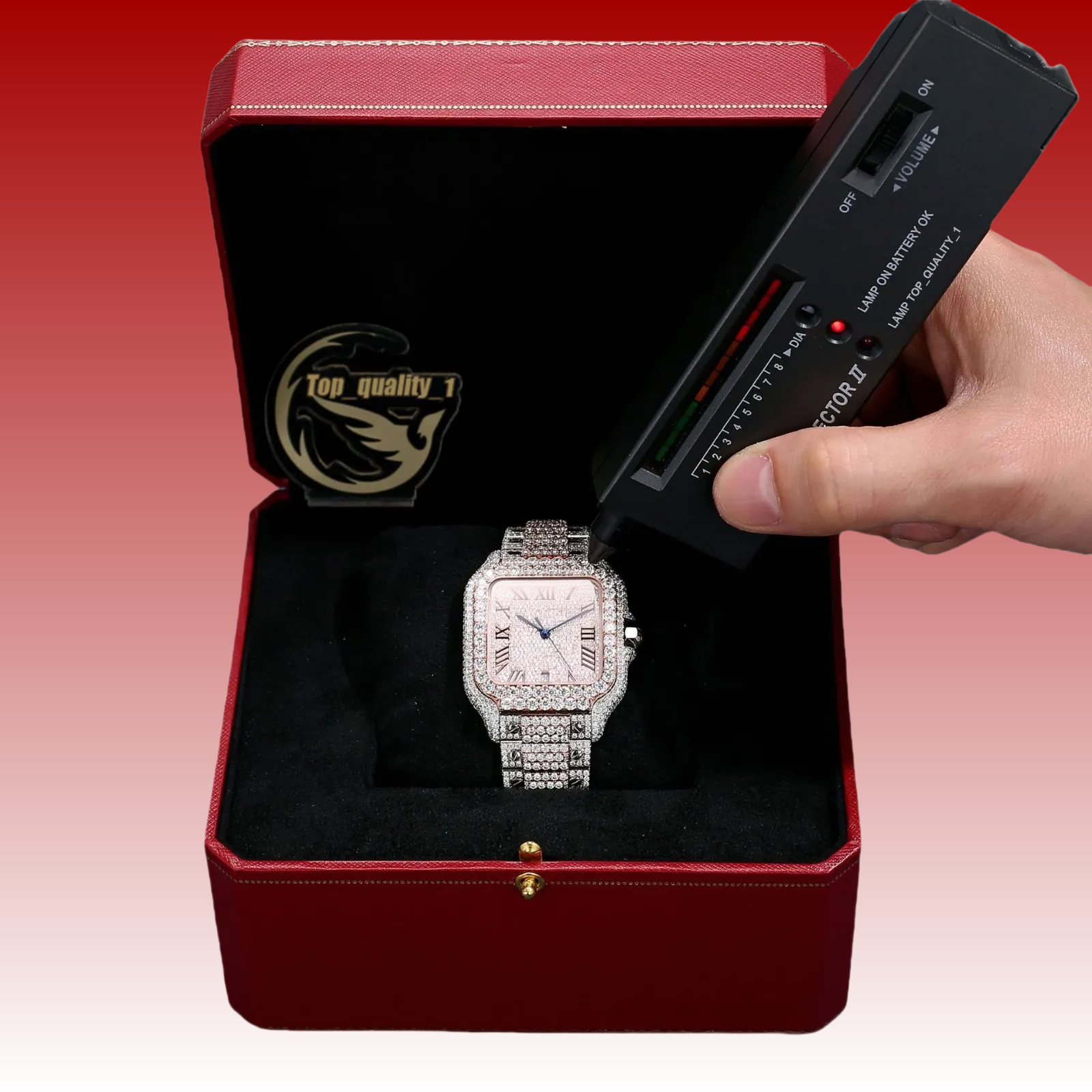 Fully Automatic VVV Moissanite Dia Studded Iced Out Hip Hop Buss Down Watch, Stylish wristwatch, Men's Women's Watches Fast delivery