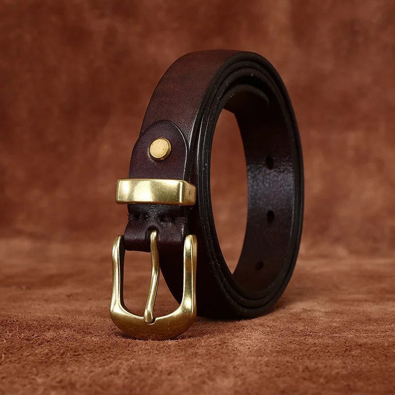 2.3CM Ladies Pure Cowhide High Quality Genuine Leather Belts for Women Needle Buckle Jeans Cowboy Waist Belt 250610