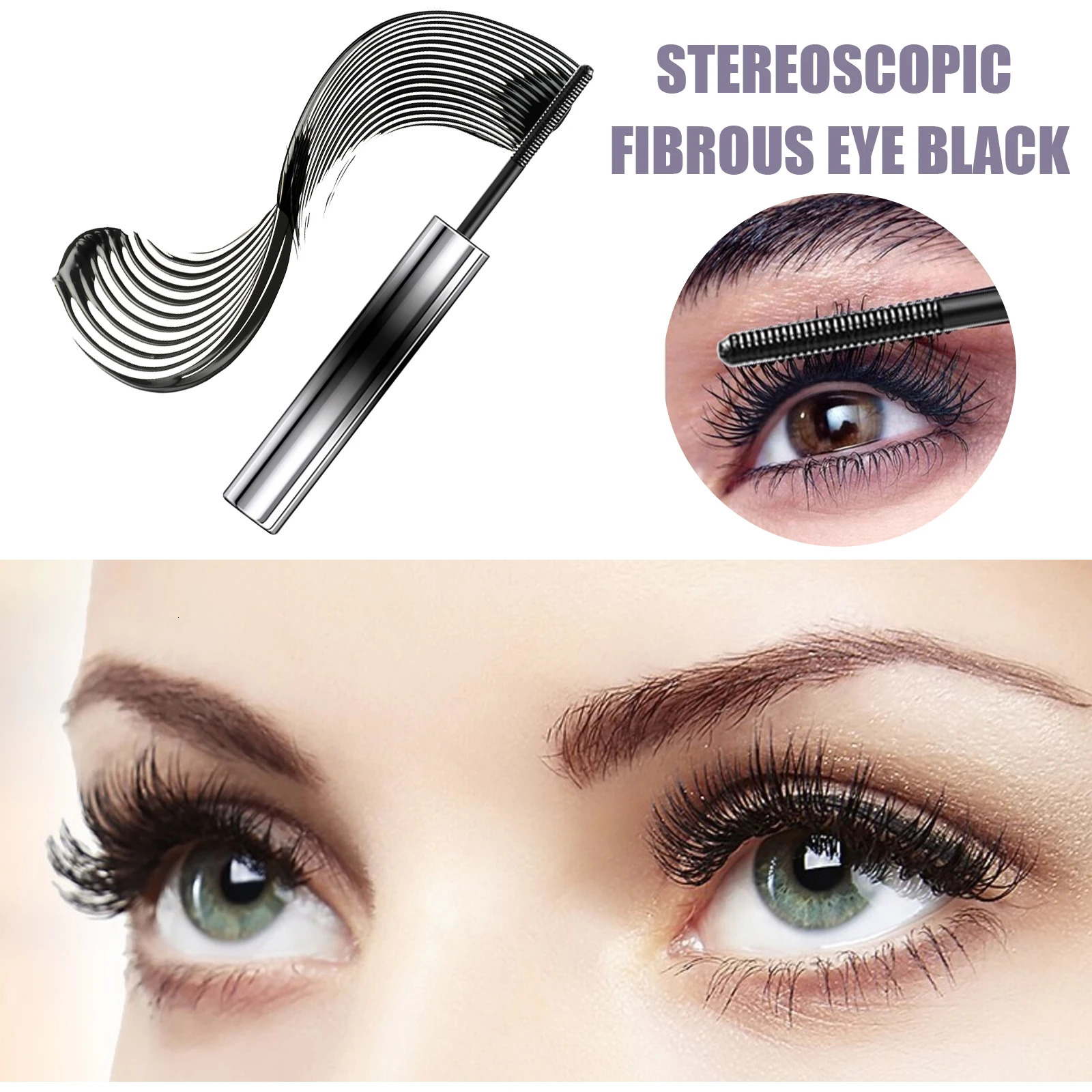 EELHOE Waterproof Mascara Lengthening Black Lash Eyelash Eye Lashes Longwearing Color Comestic 250606