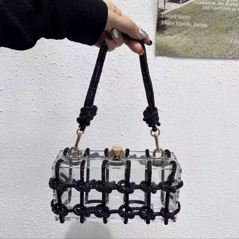 Fashion Trends Rhinestone Purse Hand Bags For Women New Elegant And Versatile Party Square Crystal Clutch Bag