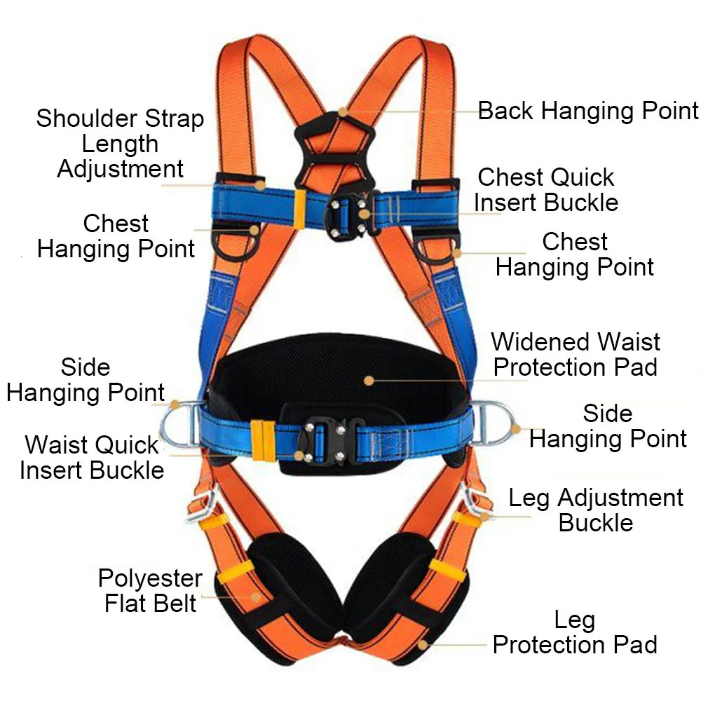 Fivepoint High Altitude Work Safety Belt Full Outdoor Rock Climbing Training Protect Equipment Rope 250611