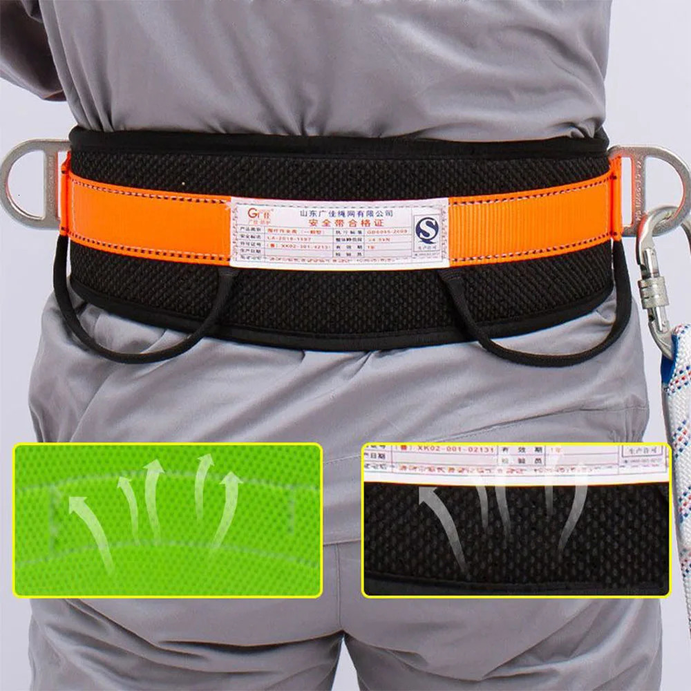 Single Waist Safety Harness Highaltitude Work Belt Outdoor Climbing Training Electrician Construction Protect Equipment 250611