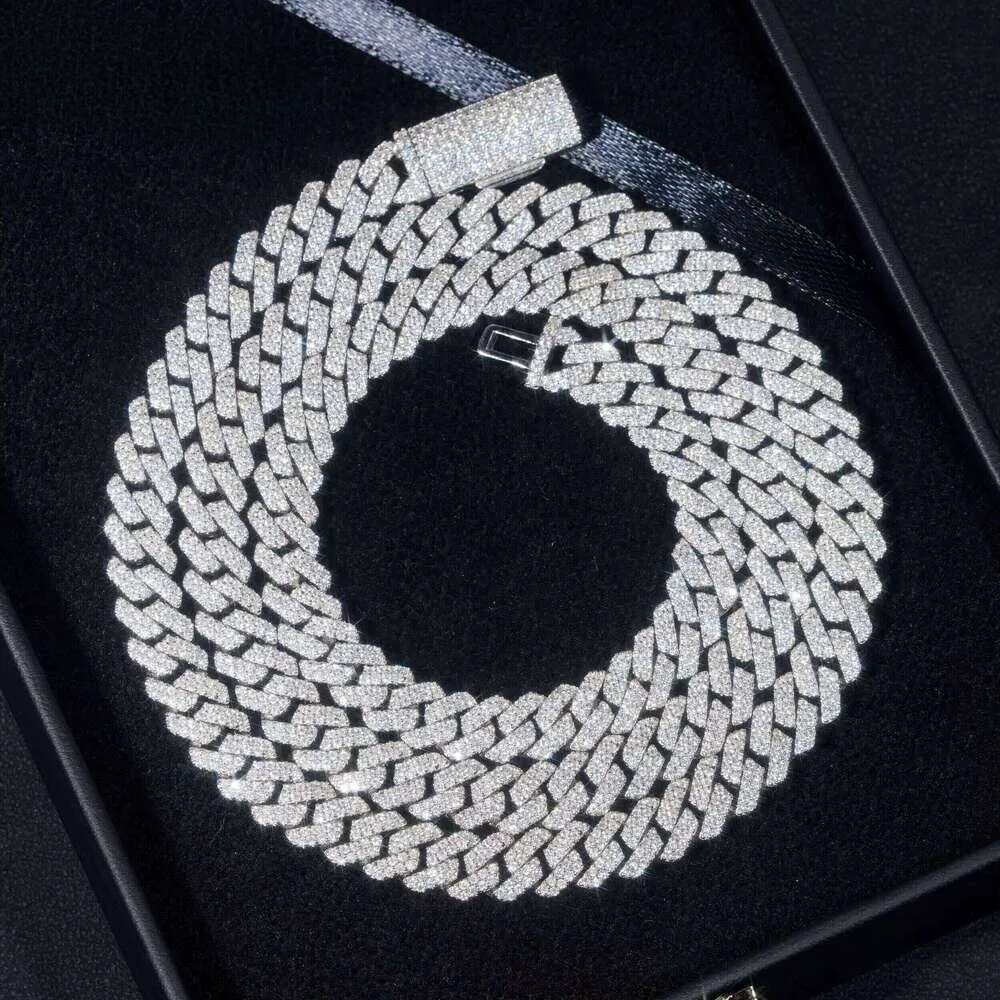 Stocks 8MM Sterling Sier Gold Plated New Arrivals Hip Hop VVS D Color Moissanite Cuban Link Chain