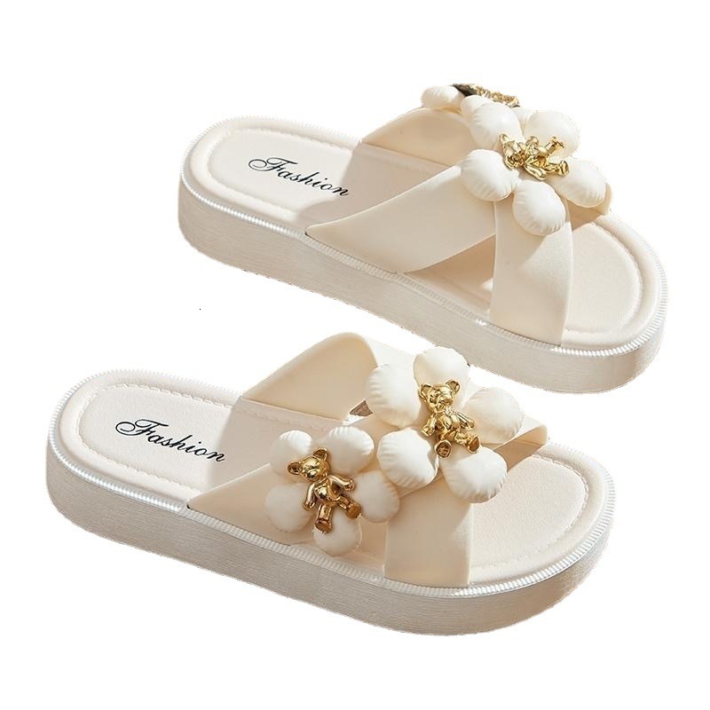 Women's Pearl Sandals Summer New Outdoor Fairy Style Thick soled Shoes Women's Beach Slippers Designer Sandals Women's Beach Sandals