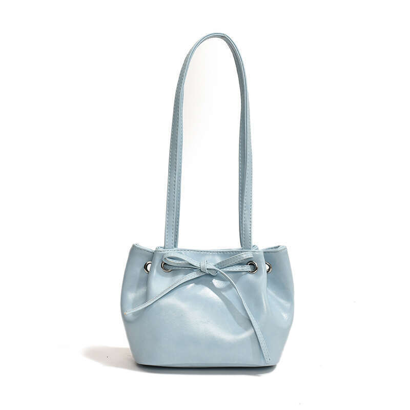 Underarm for Women 2024 Spring Summer Niche Design High-end Bowknot Fashion Simple Shoulder Handbag Bucket Bag