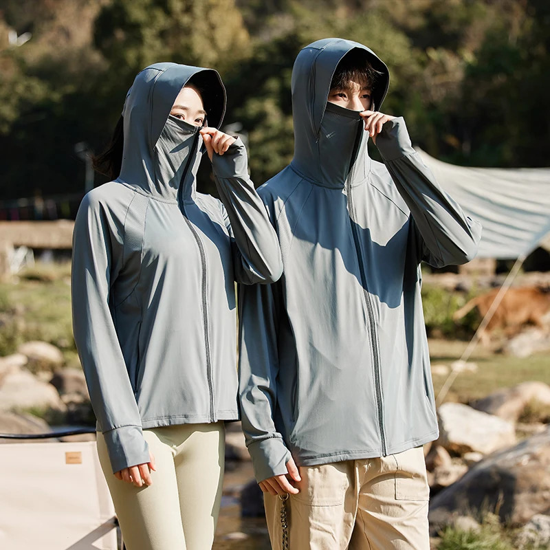 Summer Highquality Ice Silk Couple Sunscreen Clothes UV Resistant Ultrathin Breathable Outdoor Fashion Trend Versatile Jacket 250614