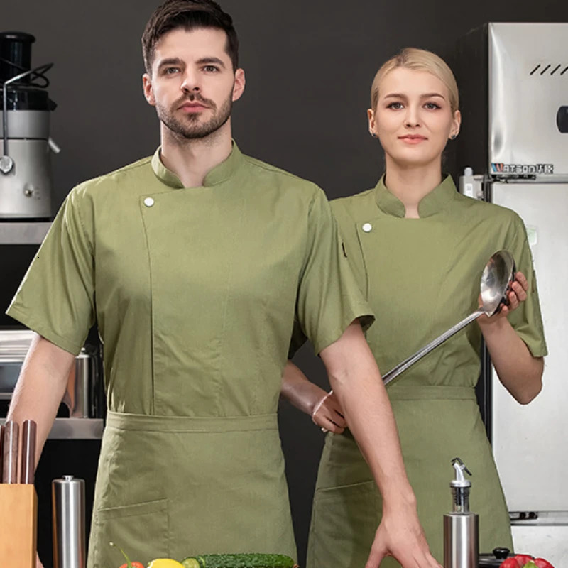 Catering Shirts Short Sleeve Chef Coat For Men Women Restaurant el Cook Jacket Waiter Uniform Bakery Clothes Top 250612