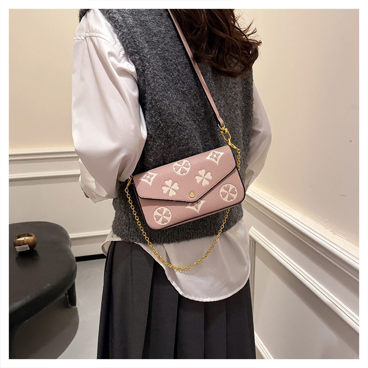 Free shipping new designer Shoulder Bags womans ladies chain flap lady fashion black brown printing handbag women crossbody Underarm bag