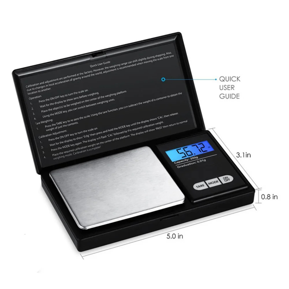 1kg/0.1g Mini Jewelry Scale Back-lit LCD Display Pocket Digital Scale Electronic Scale 7 Units Conversion Tare Function Auto Off 250609