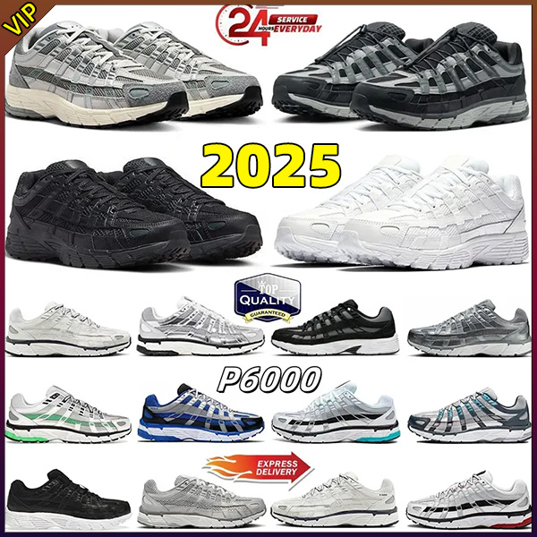 2025 Designer Shoes P6000 trainer Men Women Sneakers Metallic Silver Triple Black White Anthracite Smoke Grey Outdoor Sports Trainers Casual shoes Running shoes Pb