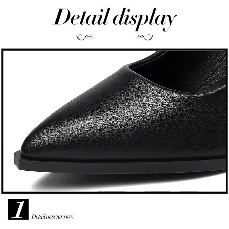 Soft PU Non-slip Single Shoe Work Shoes Womens Pumps Black Professional Interview High Heels Mid Heeled Work Leather Shoes 250614