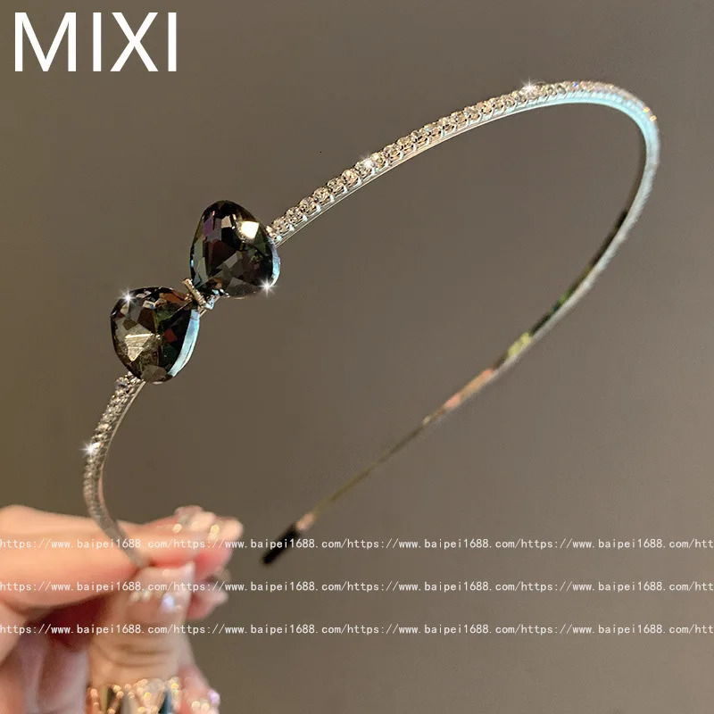 Elegant black bow crystal fine hair accessories headband Hair clips for women Womens Japanese Korean Hair bands headwear 250610