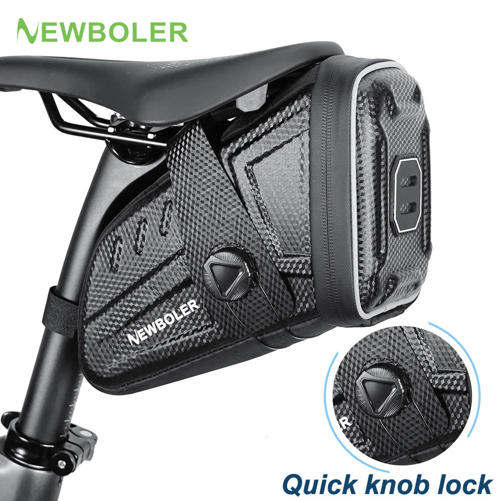 BOLER Waterproof Bicycle Saddle Bag EVA Hard Shell Road Bicycle Tail Bag Reflective Striped Bike Rear Bag Bike Accessories 250610