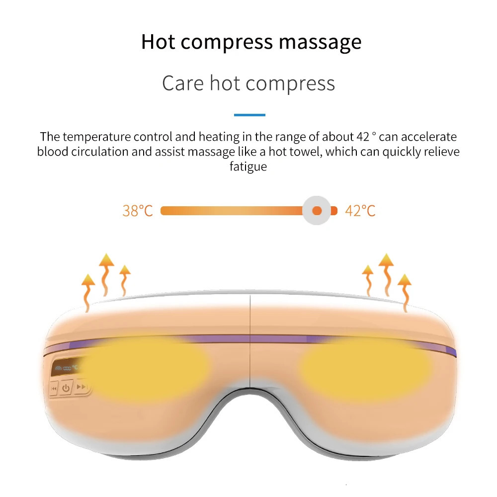 Intelligent compress eye massager air pressure function supports Bluetooth wireless charging eye vibration massage device 250612