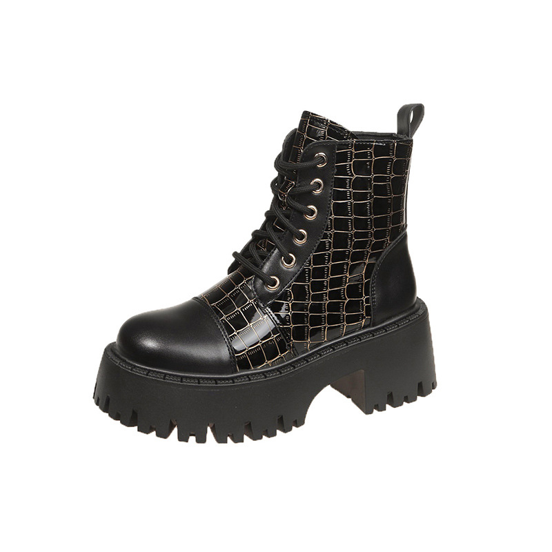 free shipping designer for women Autumn new fashionable simple and versatile Martin boots vintage black Knight Boots