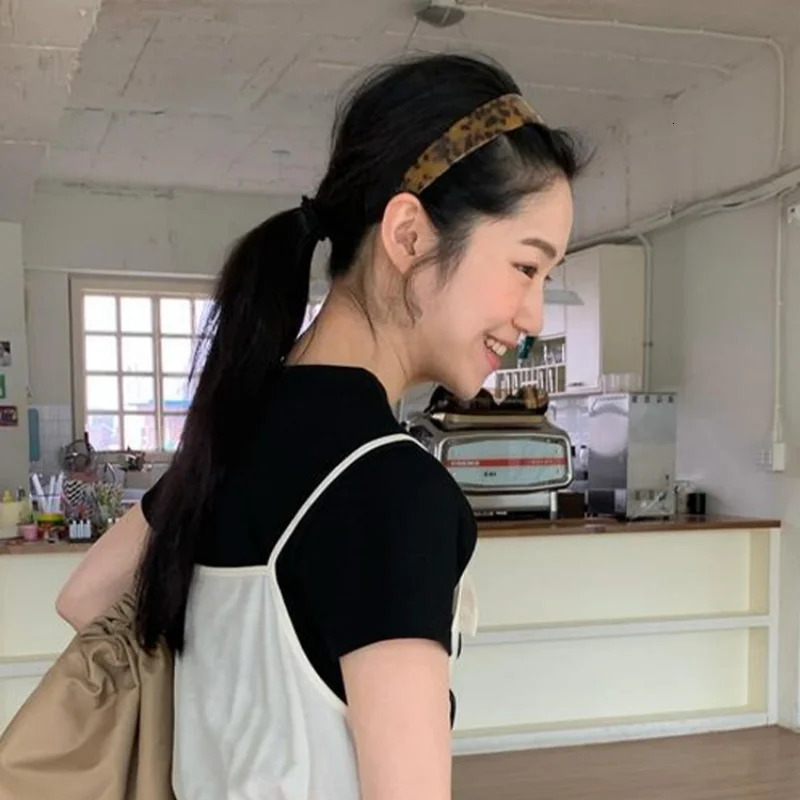 Retro Korean Style Acetate Tortoiseshell Leopard Print Comb With Anti Slip Wide Headband Party Hair Accessories For Ladies 250610