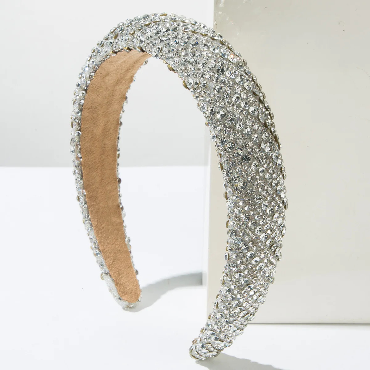 Korean Fashion Sponge Wide Edge Rhinestone Full Diamond Super Flash Headband Versatile High-end Hair Accessories 250610
