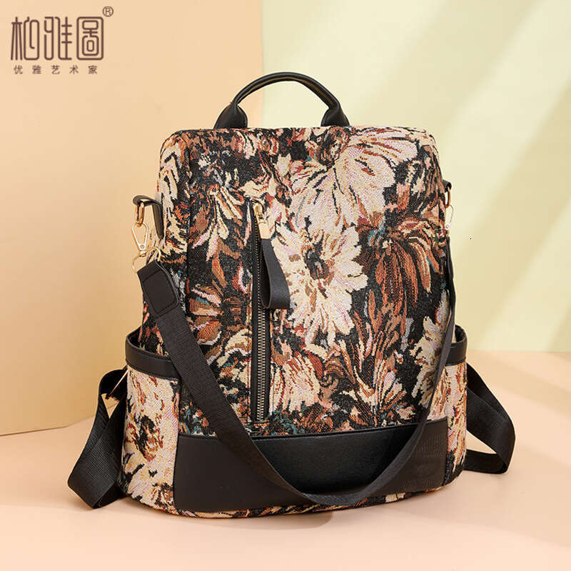 Backpack Texture Large Capacity Nylon Commuter Student School 2025 New Casual Travel Women's Bag