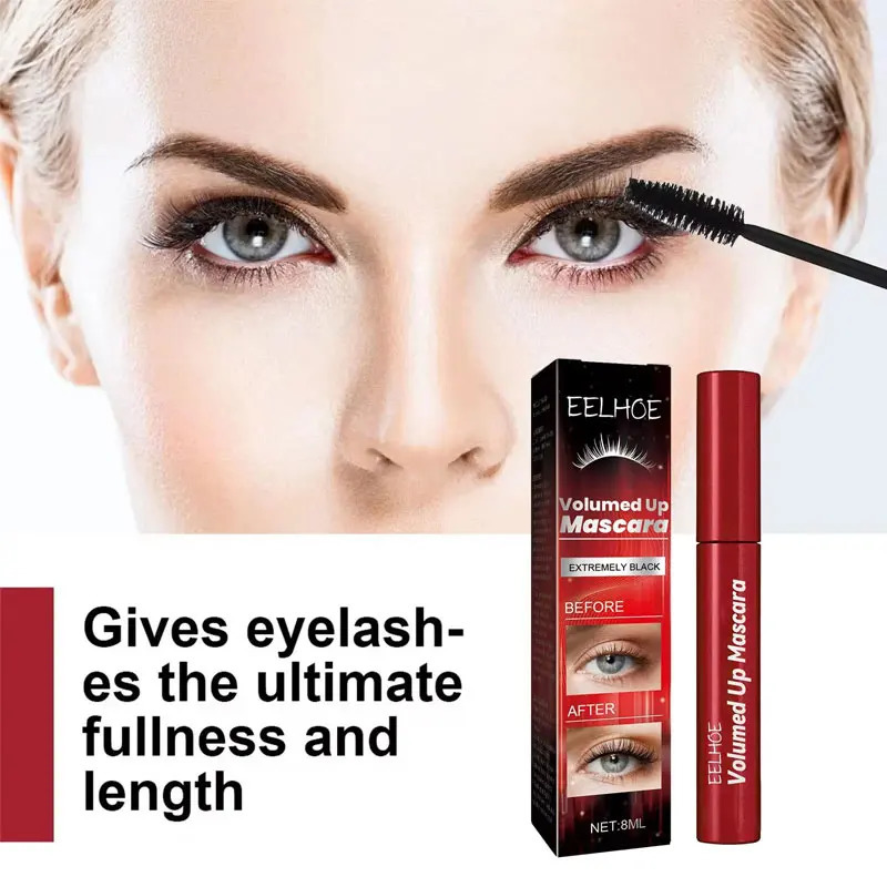 EELHOE Lengthens Eyelashes Lashes Curly Thicker Silk Waterproof Long Wearing Makeup Not Dizzy Black Eyelash Mascara 250606