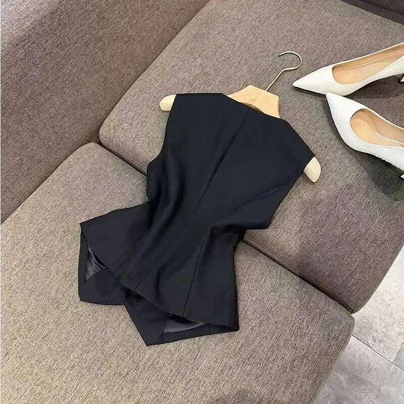 Women's Fashionable Wool Silk Vest Set High Waist V-Neck Suit Jacket And Skirt Ensemble Elegant Chic Chinese Brand AE