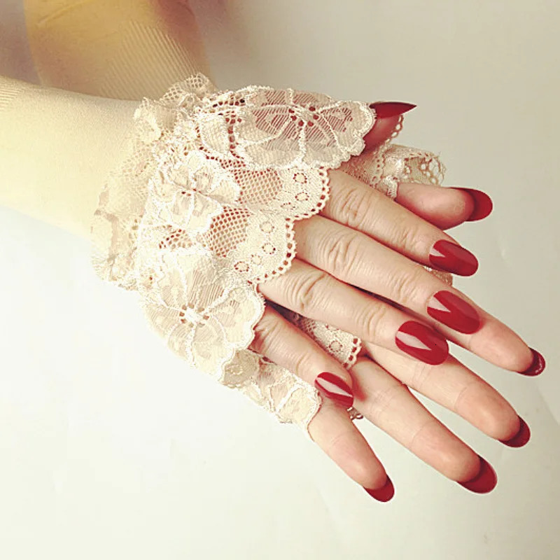 Summer Sunscreen Lace Half Sleeve UV Protection Ice Silk Arm Sleeves Lady Driving Cycling Long Gloves Hand Protector Cover G122 250610