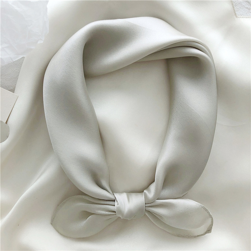 K1032 100% classic pure color silk scarf women's spring, summer and autumn professional decorative small scarf