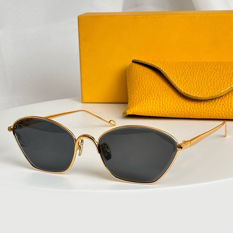 Designer Sunglasses Womens Cat Eye Gold Metal Frame Eyewear 40115 Luxury Mens Sunglasses Classic Goggles UV400 Protection Glasses With Box