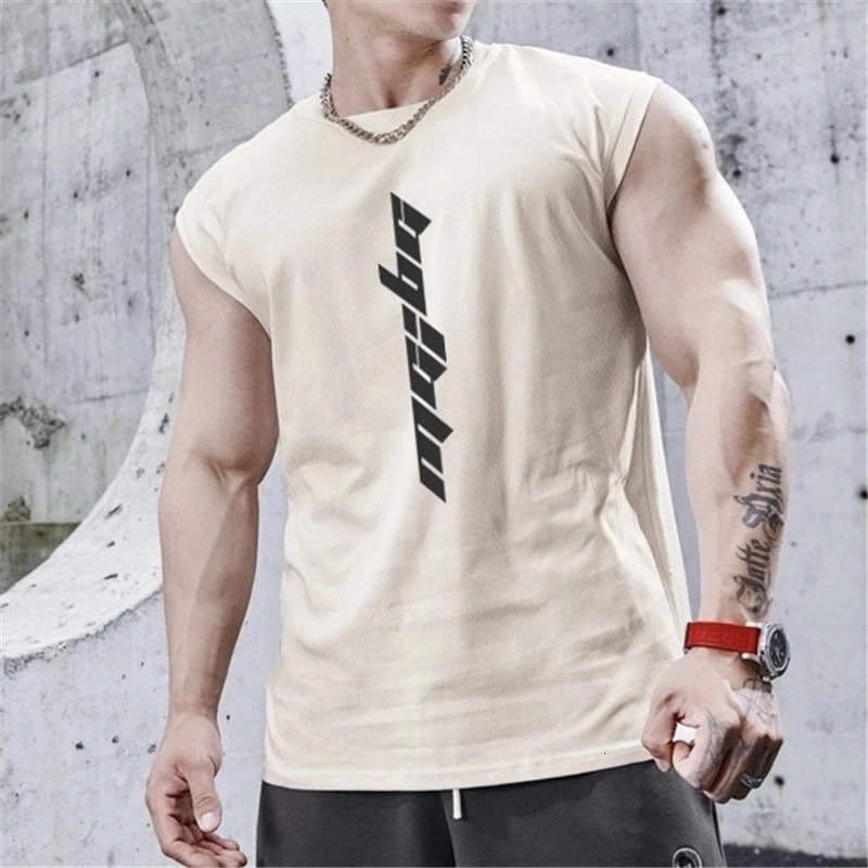 Bodybuilding Sports Tank Tops Men Gyms Fitness Workout Sleeveless Shirt Male Summer Loose Undershirt Running men Vest 250609