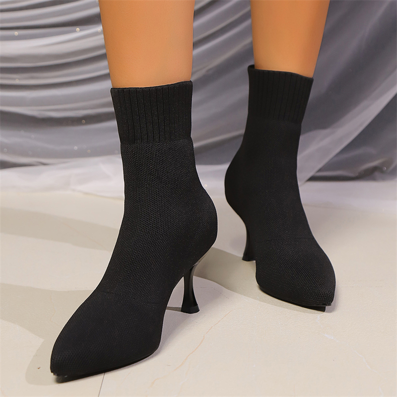 hot free shipping designer boots for women Autumn new simple and versatile Fashion Boots vintage Classic elasticity white black Boots - view 3