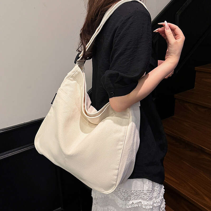 Canvas Crossbody Ins Large Capacity Casual Tote Shoulder Forest Style College Student Class Bag for Women