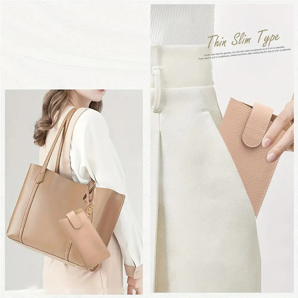 Portable Glasses Bag Soft Leather Sunglasses Pouch Slim Fashion Glasses Case Holder Glasses Organizer Travel Sunglasses Pouch 250610