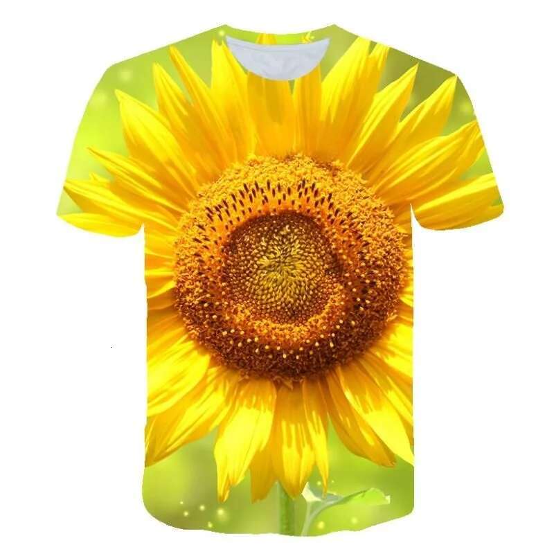 Fashion Sunflower T Shirt Men Women Hot Sale Summer 3d Print Flower T-shirt Street Tees Tops Oversized Short Sleevess Clothes