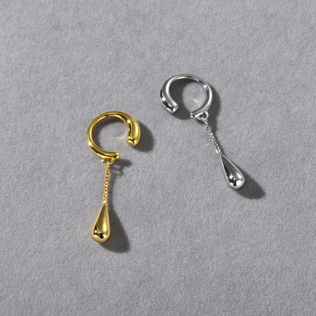 Waterdrop dangle earcuff earrings for women ear cuff clip on earrings non piercing minimalist simple jewelry in 250610