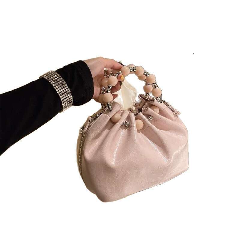 Bags 2025 Women's Trendy New Spring Summer Chain Shoulder Crossbody Beaded Handbag Cloud Bag