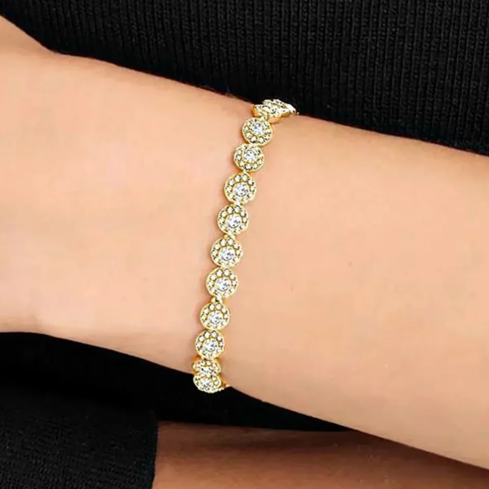 2025 High Quality Ladies Classic Happiness Diamond Round Crystal Necklace Set S925 Silver Gorgeous Jewelry Set 250609