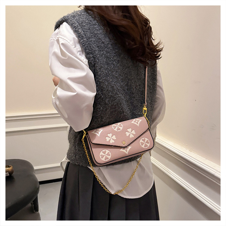 Free shipping new designer Shoulder Bags womans ladies chain flap lady fashion black brown printing handbag women crossbody Underarm bag