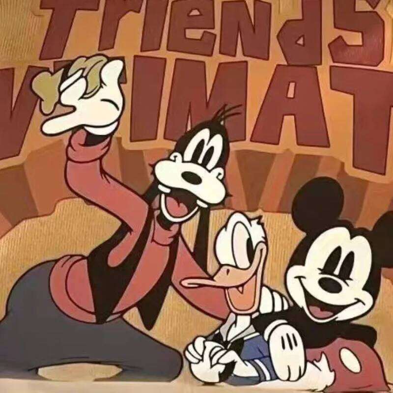 MINISO Mouse Cartoon Printed Tote Large Capacity New Daily Commuting Niche Handbag Clip Bag