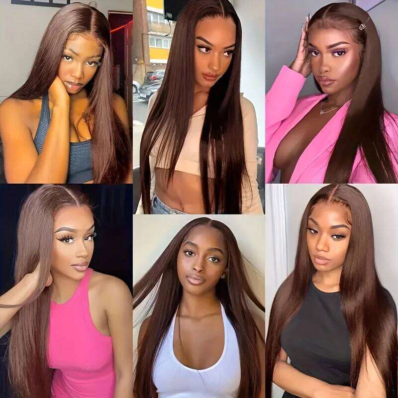 Bone Straight Chocolate Brown 13x6 Frontal Wig 30 Inch Human Hair 13x4 Hd Lace Front Wigs Colored Brazilian Women Choice