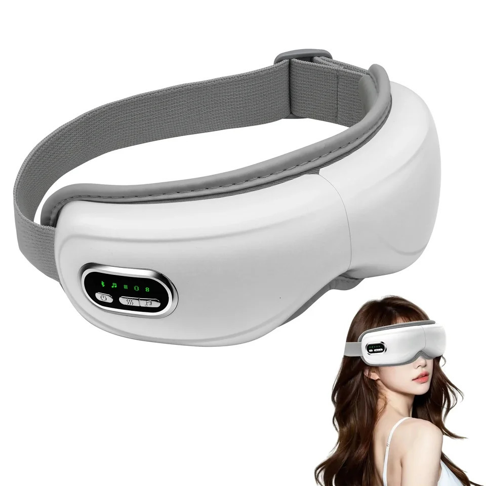 Eye Massager Heated with Music 5 Modes Wireless Portable Massaging Eye Mask Reduces Eye Fatigue Reduce Stress Eyes Mask 250612