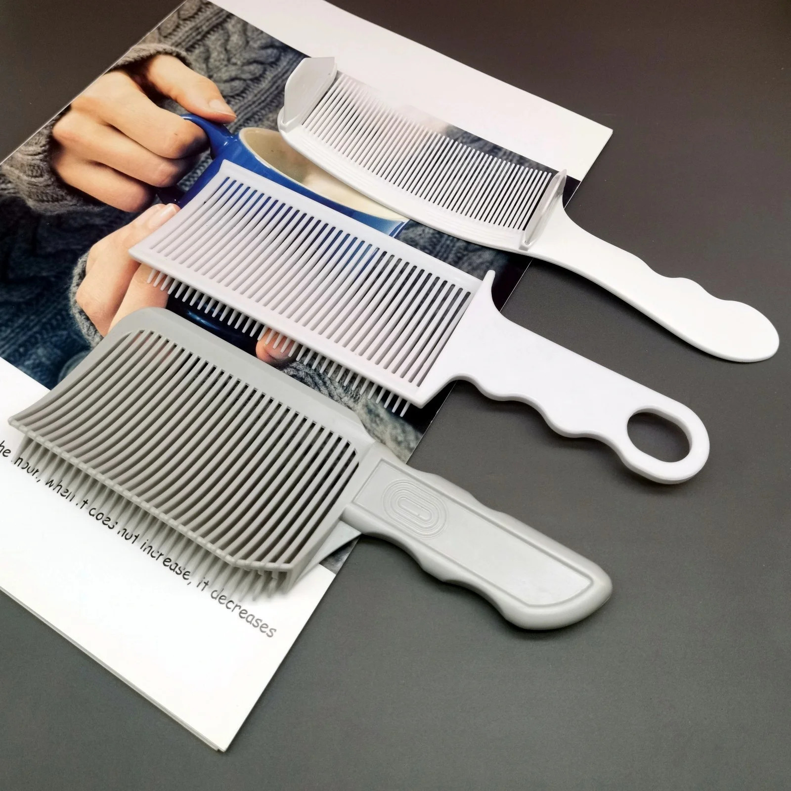 1/2/3Pcs Barber Hair Comb Styling Flat Top Hair Cutting Fade Comb Men Hairdresser Fade Salon Accessories Tools 250612