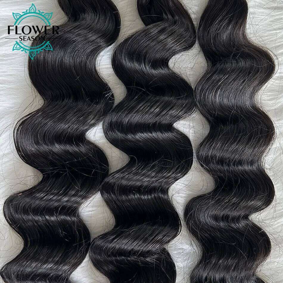 Human No Weft Braiding Loose Wave Full Ends Extensions 3pcs Bulk Bundles Wholesale For Boho Braids Hair