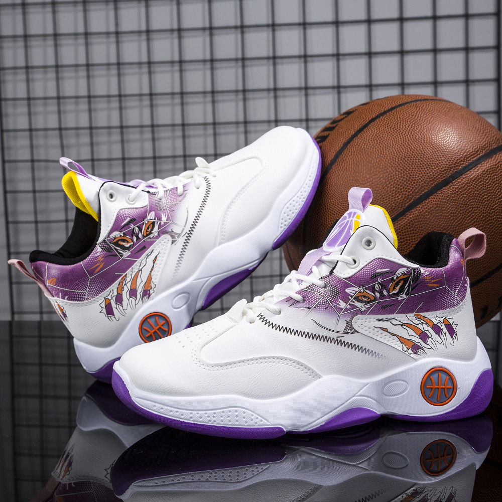 Outdoor Basketball Free Delivery Of Sneakers Shoes For Men Spring And Autumn Leather Designer Shoes Surface National Trend Sports Shoes Breathable Mid