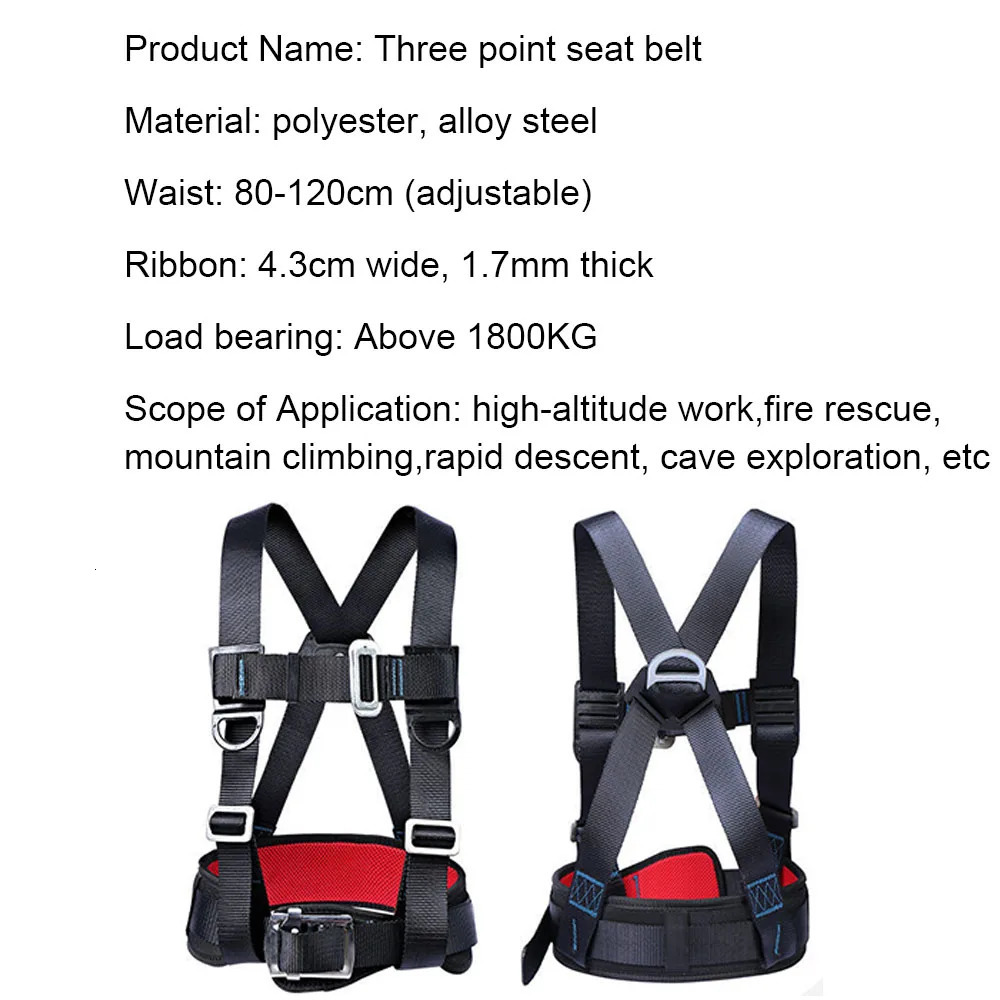 Highaltitude Work Safety Belt Ropes Hook Outdoor Rock Climbing Three Point Harness Electrician Construction Equipment 250611