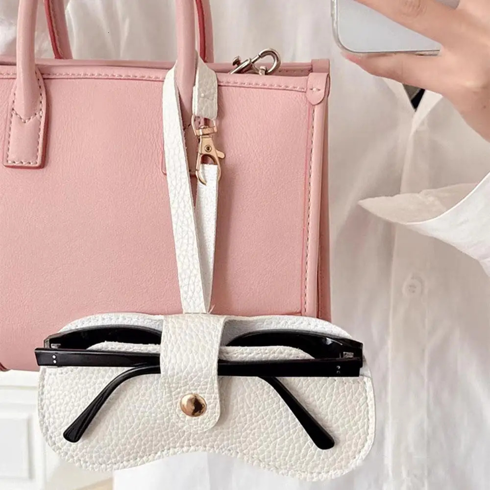 Portable Eyeglass Case Sunglasses Storage Bag PU Material Eyeglass Case Hanging Rope Glasses/Sunglasses Accessories Lightweight 250610