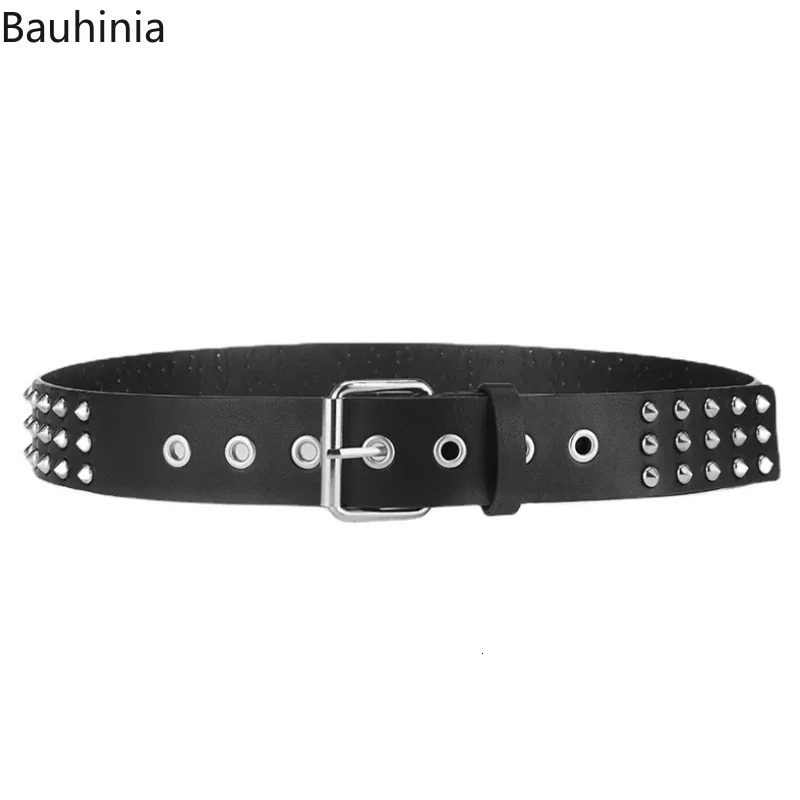 Rivet Goth PU Leather Belt 120*3.8cm Fashion Punk Style Pin Buckle Mens and Womens Belts 250610