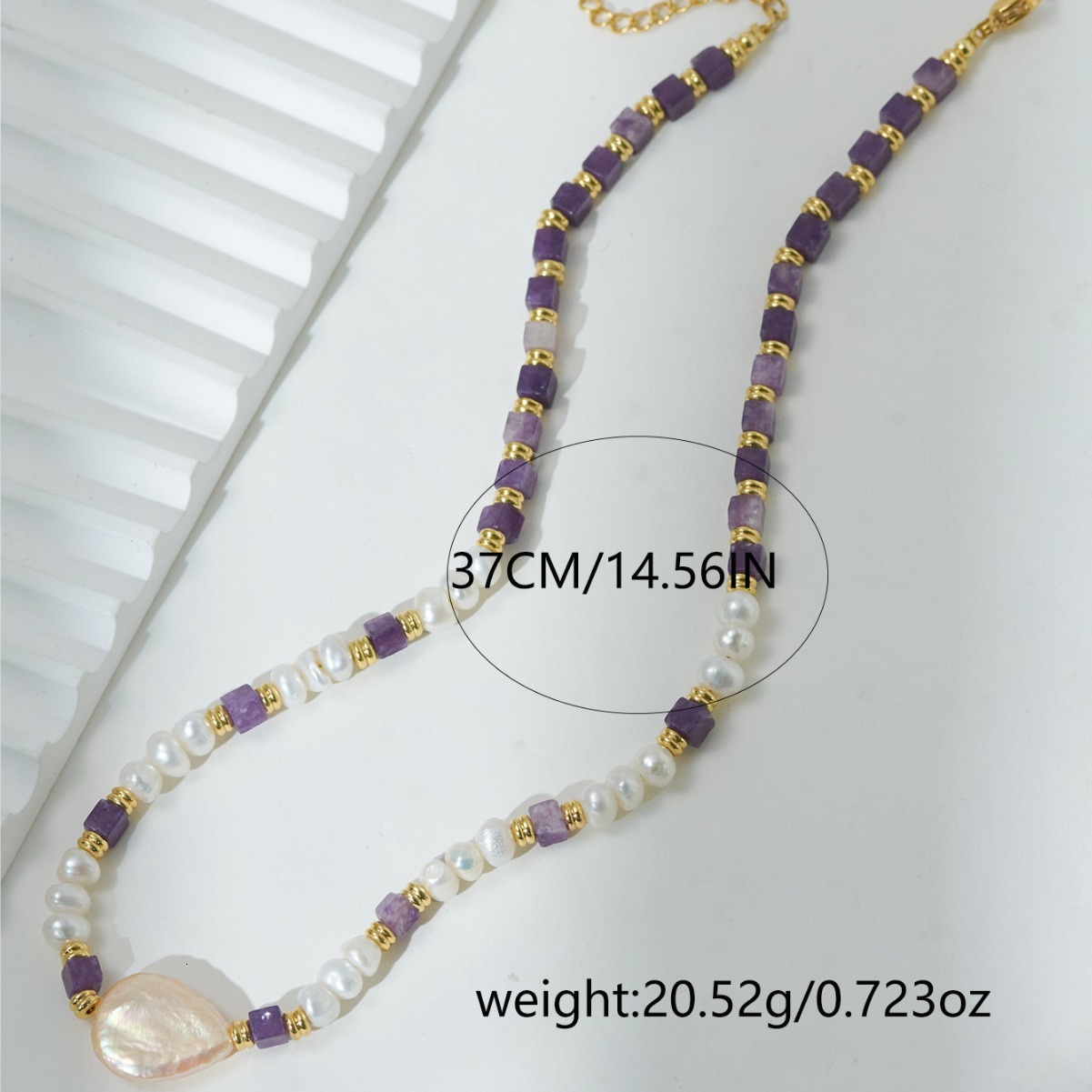 Freshwater Pearl High-End French Romantic Purple Natural Stone Necklace Elegant Versatile Exquisite Gift for Women