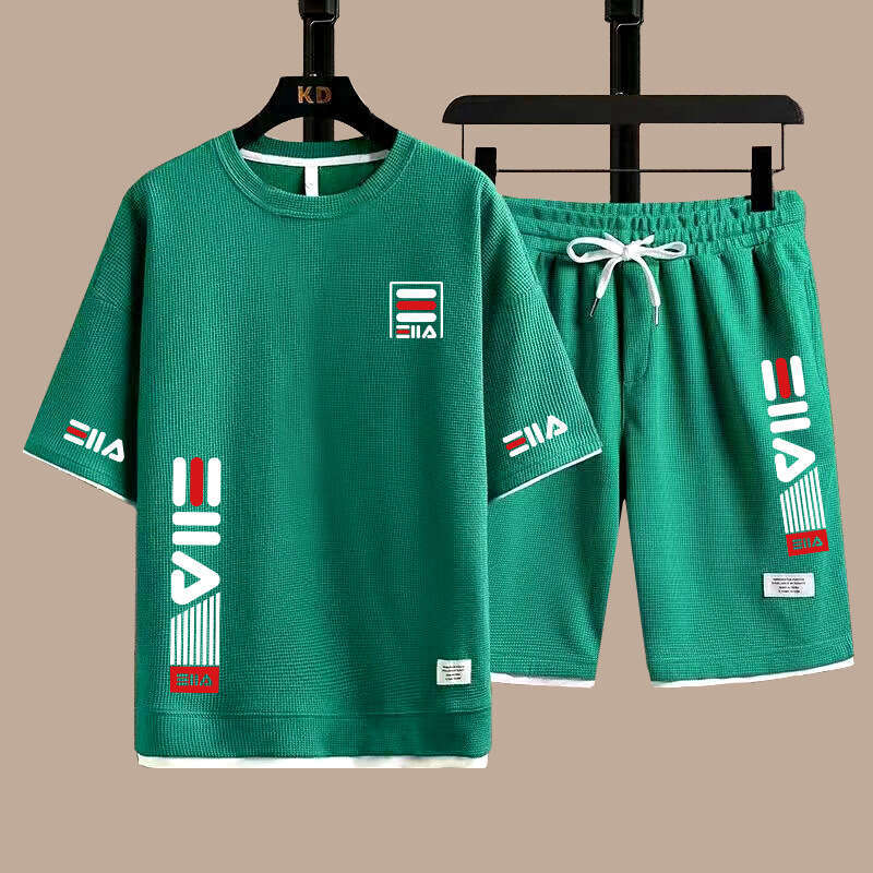 T-Shirt Summer Casual Sports Suit Breathable Fashion Men's Shorts Short Sleeve Set