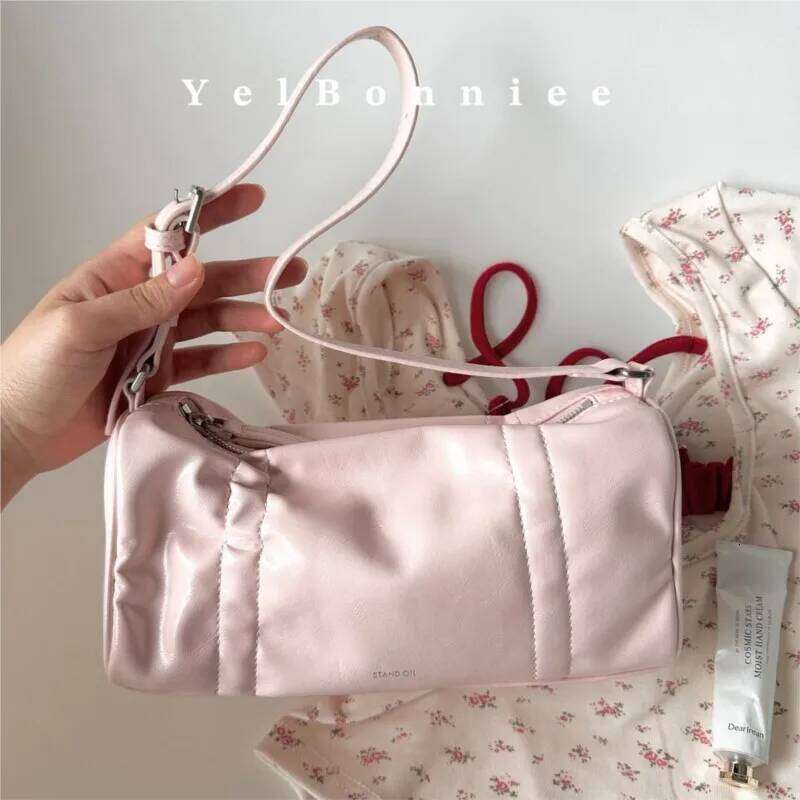 JIAERDI Pink Pillow Y2k Shoulder Bags Lady Fairycore Aesthetic Leather Handbag Purse Ladies Hot Girls Underarm Bag Women